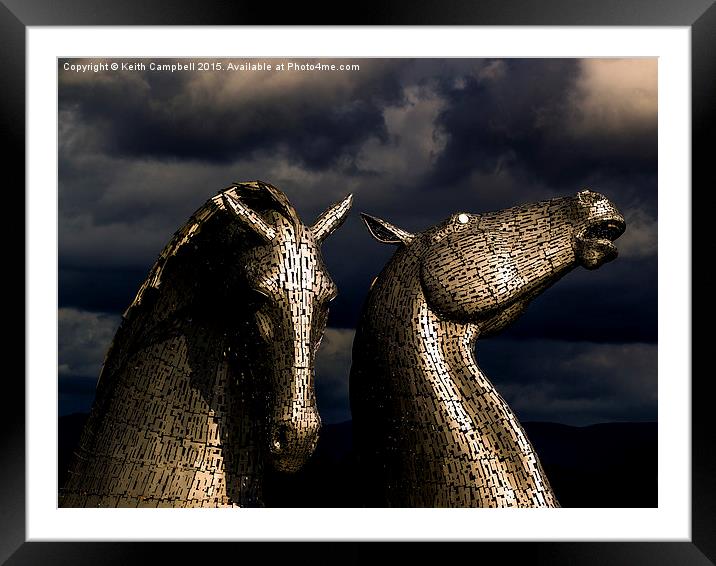 The Kelpies Framed Mounted Print by Keith Campbell
