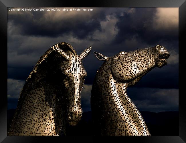 The Kelpies Framed Print by Keith Campbell