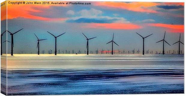 Windmills to the Horizon  Canvas Print by John Wain