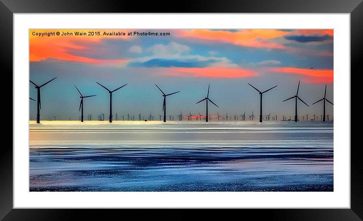 Windmills to the Horizon  Framed Mounted Print by John Wain