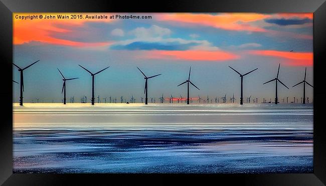 Windmills to the Horizon  Framed Print by John Wain