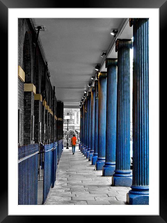 Blue Columns II Framed Mounted Print by Karen Martin