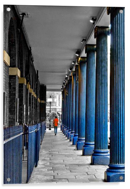 Blue Columns II Acrylic by Karen Martin
