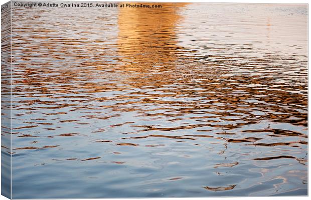 Water reflections blue ripples Canvas Print by Arletta Cwalina