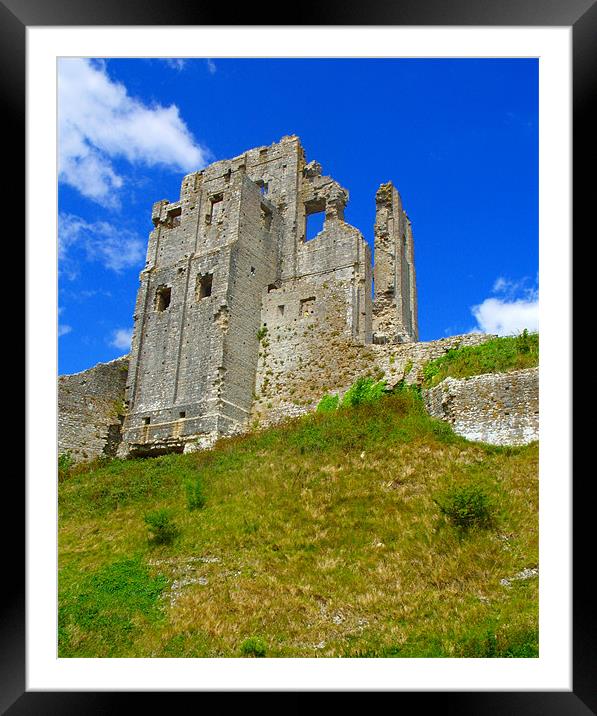 Corfe Castle Keep Framed Mounted Print by Ben Tasker