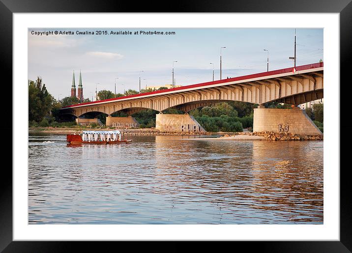 Slasko Dabrowski Bridge and water tram Framed Mounted Print by Arletta Cwalina