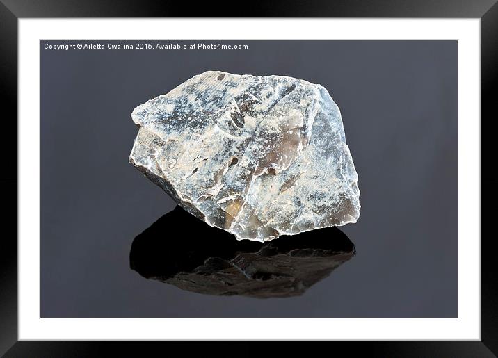 Blue quartz chunk Framed Mounted Print by Arletta Cwalina