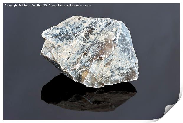 Blue quartz chunk Print by Arletta Cwalina