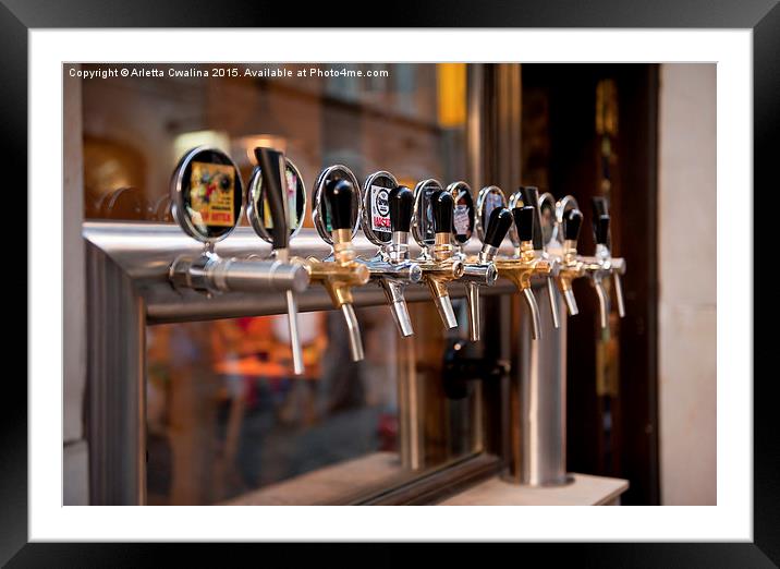 Beer tap bar Same Krafty Framed Mounted Print by Arletta Cwalina