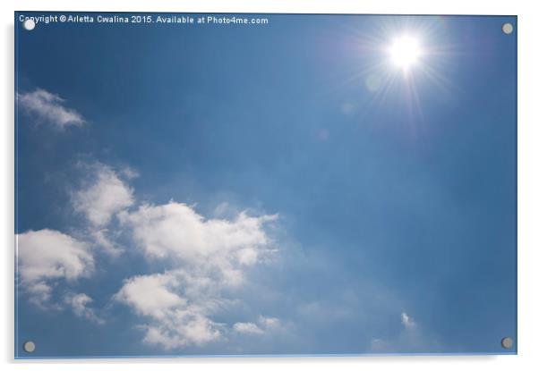 Noon blue sky sunburst Acrylic by Arletta Cwalina