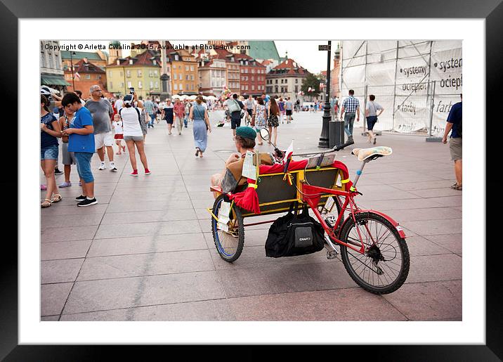 Pedicab at the Old Town Framed Mounted Print by Arletta Cwalina