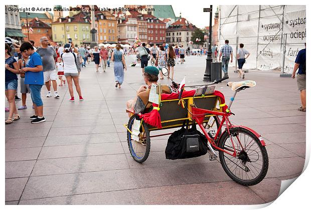Pedicab at the Old Town Print by Arletta Cwalina