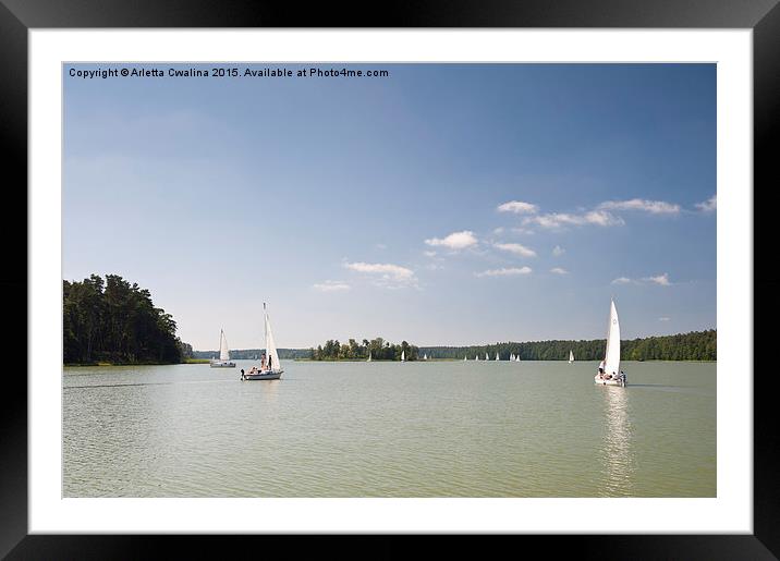 Sailing boats at Jezioro Nidzkie Framed Mounted Print by Arletta Cwalina