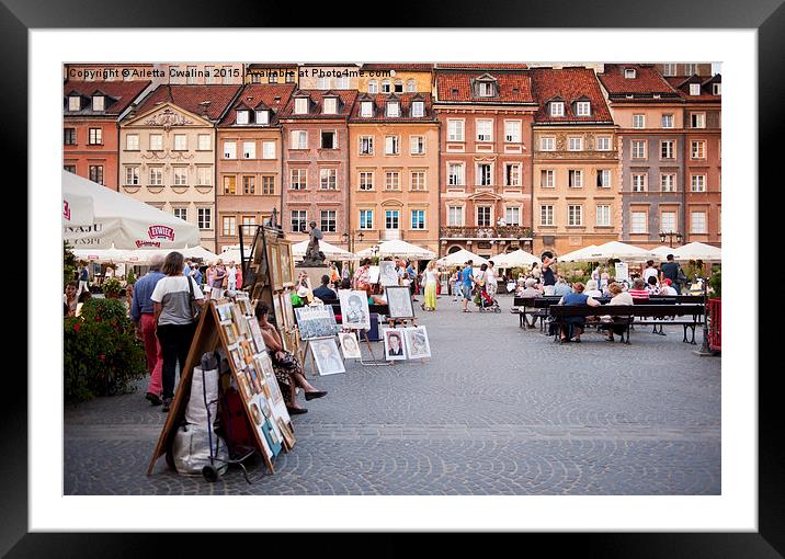 Old Town Market Place Framed Mounted Print by Arletta Cwalina