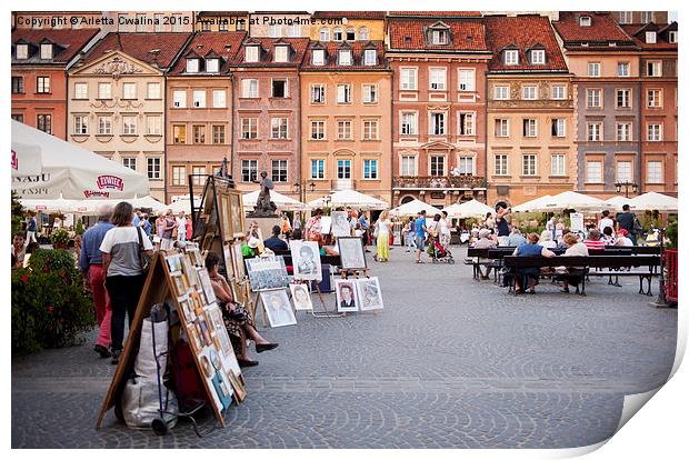 Old Town Market Place Print by Arletta Cwalina