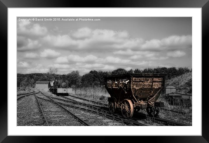  Mine Cart Framed Mounted Print by David Smith