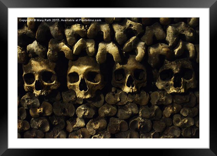  Skulls - Paris Catacombs Framed Mounted Print by Mary Rath