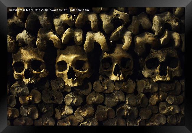  Skulls - Paris Catacombs Framed Print by Mary Rath