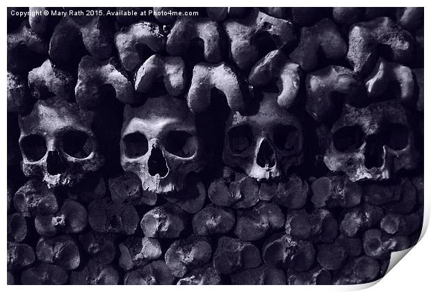 Skulls - Paris Catacombs, tinted version Print by Mary Rath