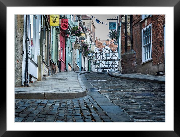  Lincoln, Steep Hill, early morning Framed Mounted Print by Andrew Scott