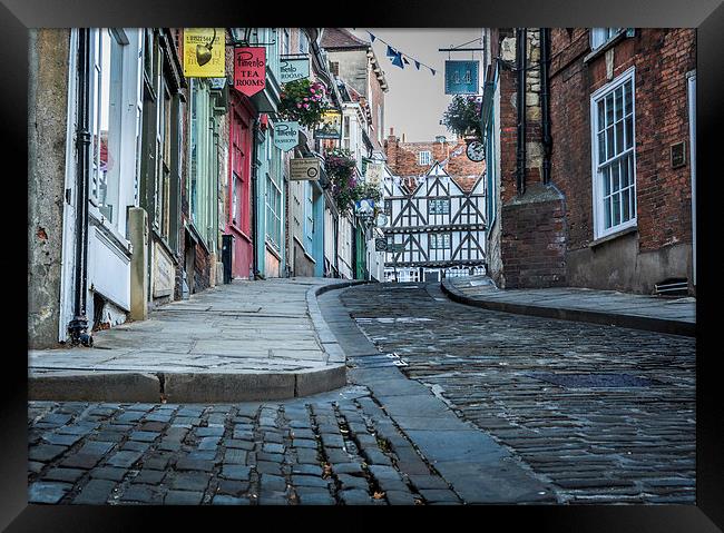  Lincoln, Steep Hill, early morning Framed Print by Andrew Scott