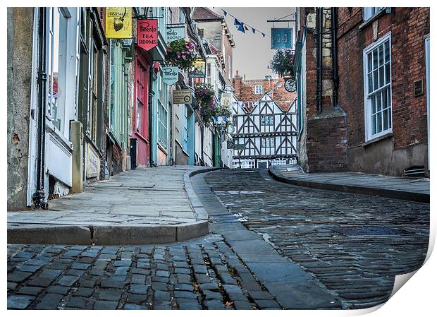  Lincoln, Steep Hill, early morning Print by Andrew Scott