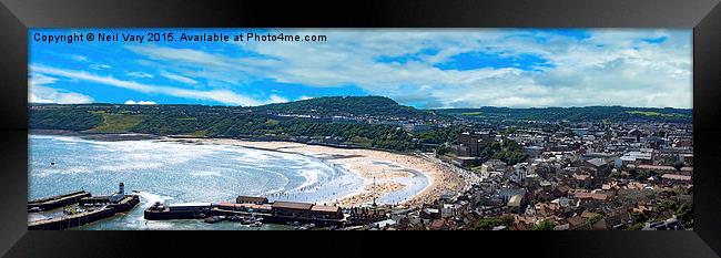 Scarborough Panoramic View from the Castle  Framed Print by Neil Vary