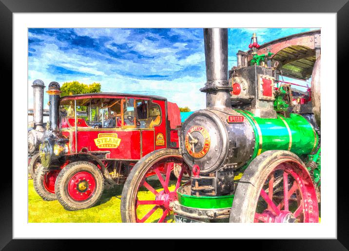 Traction Engine and Steam Lorry Art Framed Mounted Print by David Pyatt