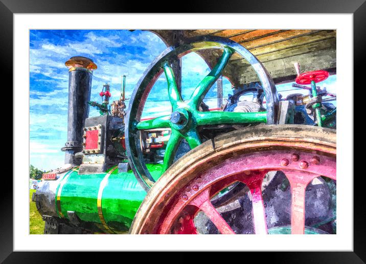 Clayton and Shuttleworth Traction Engine Art Framed Mounted Print by David Pyatt
