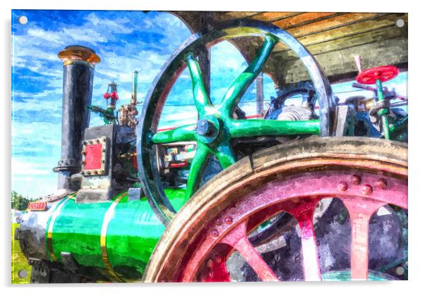 Clayton and Shuttleworth Traction Engine Art Acrylic by David Pyatt