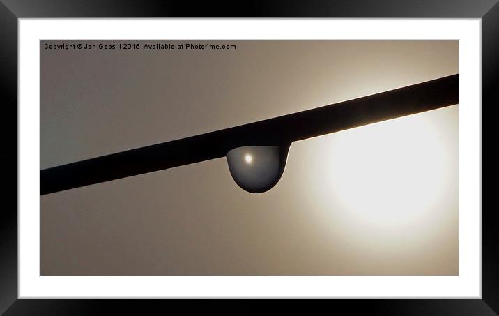 2 Sun Fog Drop  Framed Mounted Print by Jon Gopsill