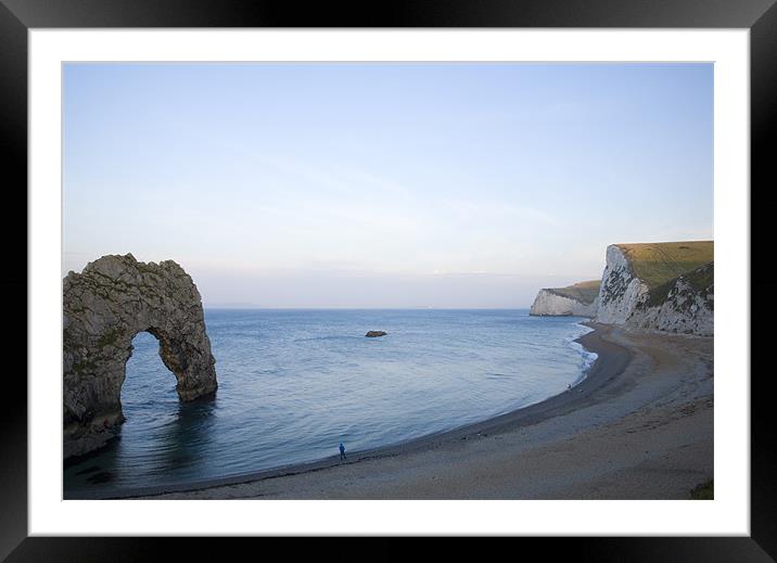 Durdle Door near Lulworth cove in the morning. Framed Mounted Print by Ian Middleton