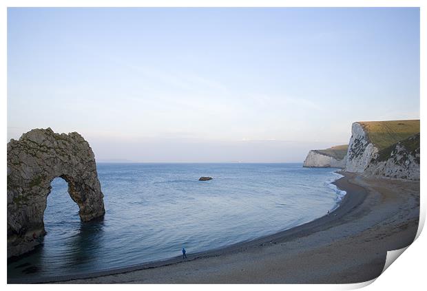 Durdle Door near Lulworth cove in the morning. Print by Ian Middleton