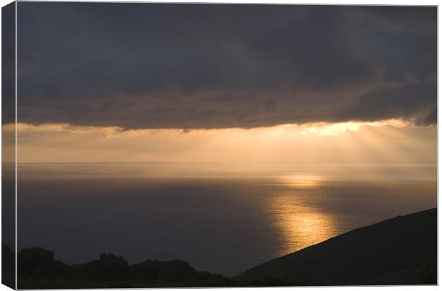 Exmoor coast at sunset Canvas Print by Ian Middleton