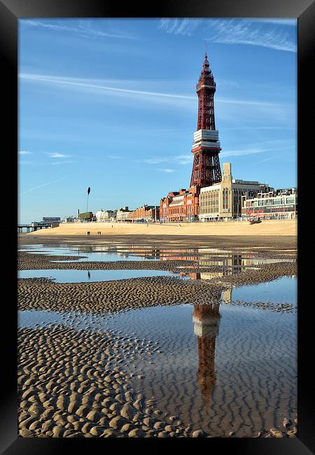  Blackpool Tower Reflections Framed Print by Gary Kenyon