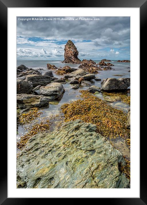 Gwenfaens Rock Anglesey Framed Mounted Print by Adrian Evans