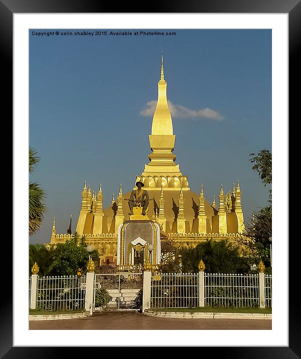  Laos - Pha That Luang Framed Mounted Print by colin chalkley