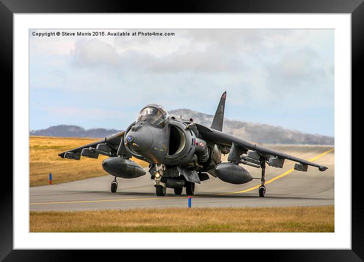 RAF Harrier Framed Mounted Print by Steve Morris