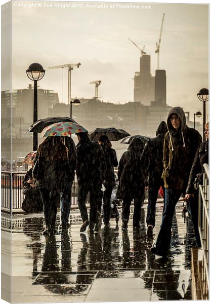  A rainy day in London Canvas Print by Sue Knight
