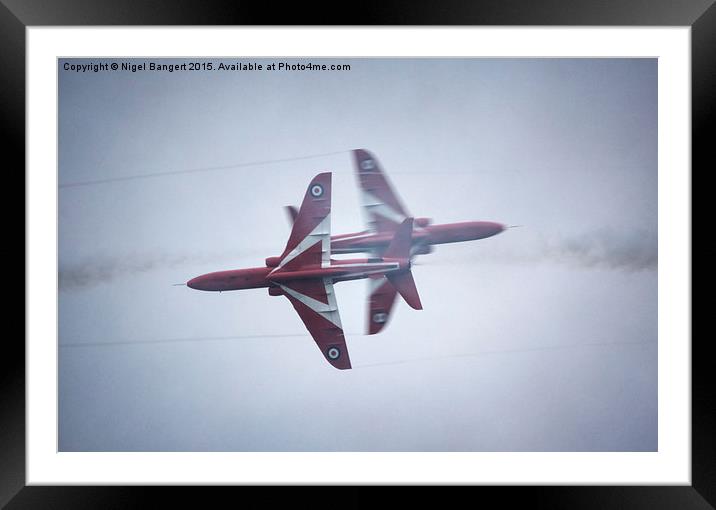  Red Arrows Close Pass Framed Mounted Print by Nigel Bangert