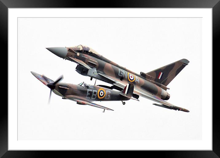 Display Spitfire and Typhoon Framed Mounted Print by J Biggadike