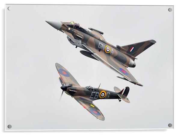 Typhoon and Spitfire  Acrylic by J Biggadike