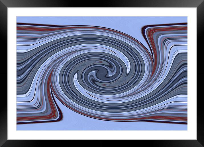 Stripe abstract swirl Framed Mounted Print by Ruth Hallam