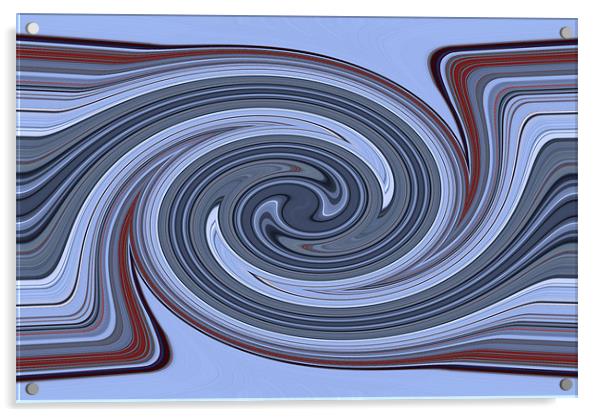 Stripe abstract swirl Acrylic by Ruth Hallam