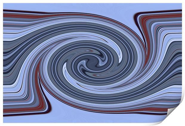Stripe abstract swirl Print by Ruth Hallam