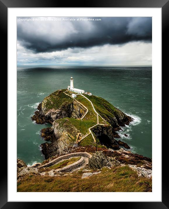 South Stack Lighthouse Anglesey Framed Mounted Print by Adrian Evans