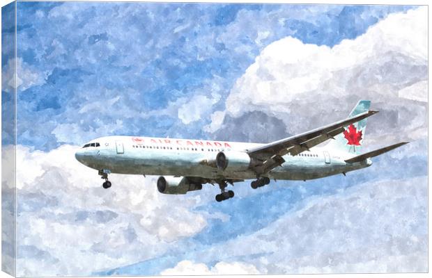 Air Canada Boeing 767 Art Canvas Print by David Pyatt
