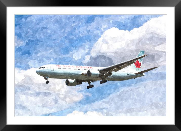 Air Canada Boeing 767 Art Framed Mounted Print by David Pyatt