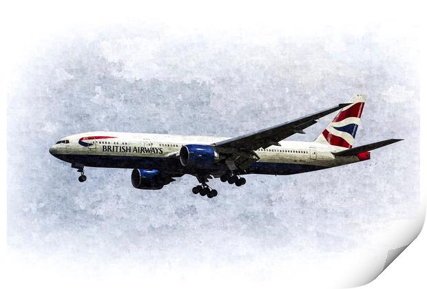  British Airways Boeing 777 Art Print by David Pyatt