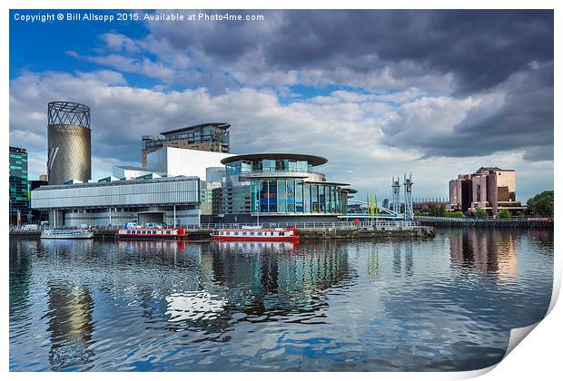  Salford Quays theatre and The Lowry. Print by Bill Allsopp